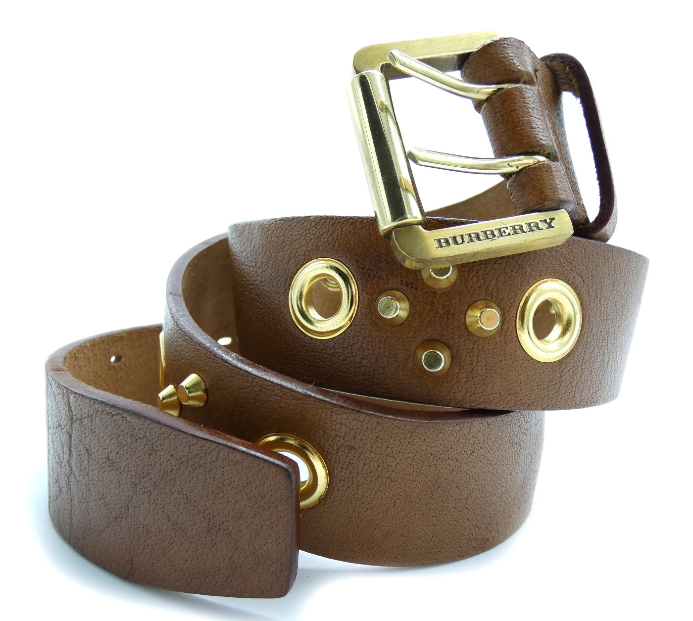 Burberry Logo Buckle Leather Belt In Brown