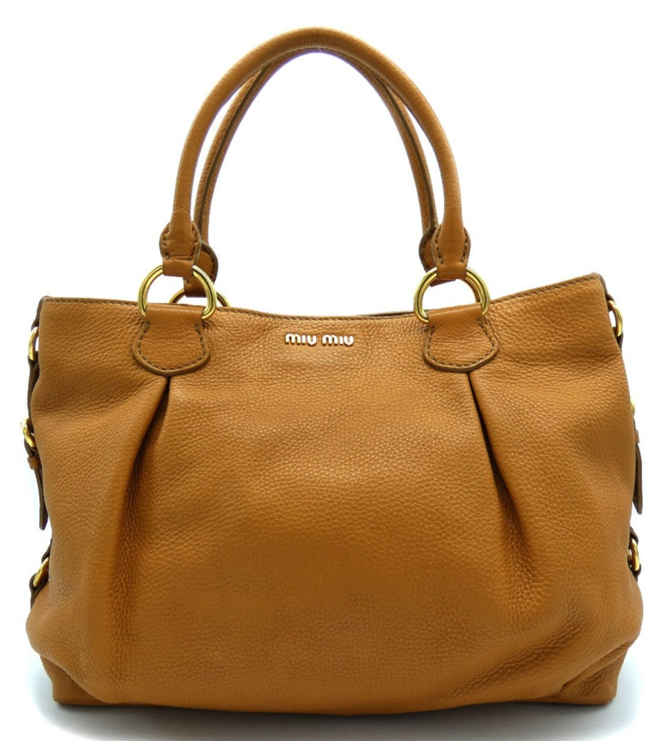 Miu Grained Leather Shoulder Bag