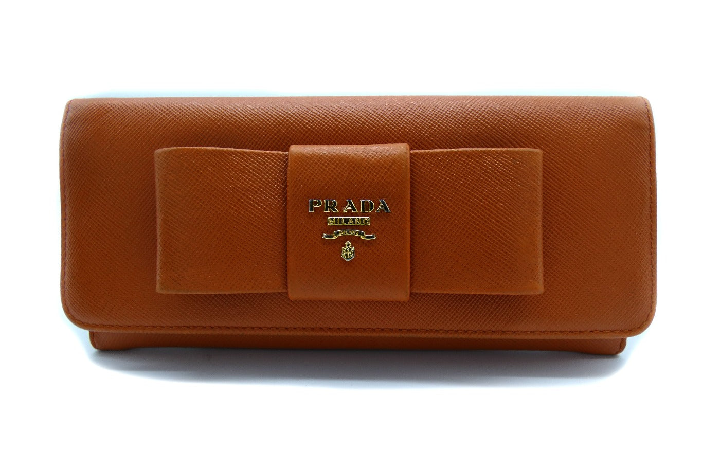 Prada Vintage Orange Saffiano Fiocco Bow Long Wallet – Occhi Azzurri