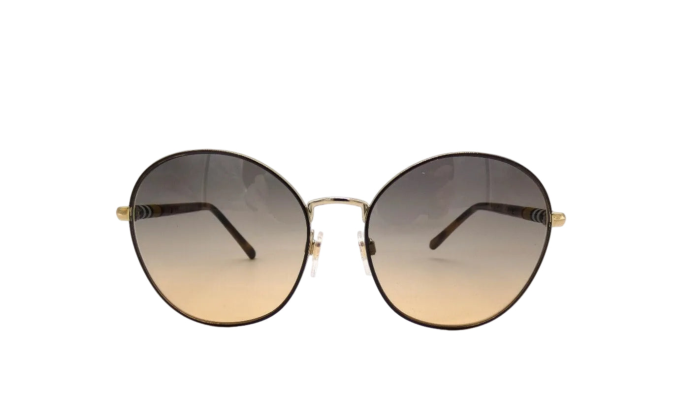 Burberry Sunglasses Silver Metal and Icon Stripe B3094 