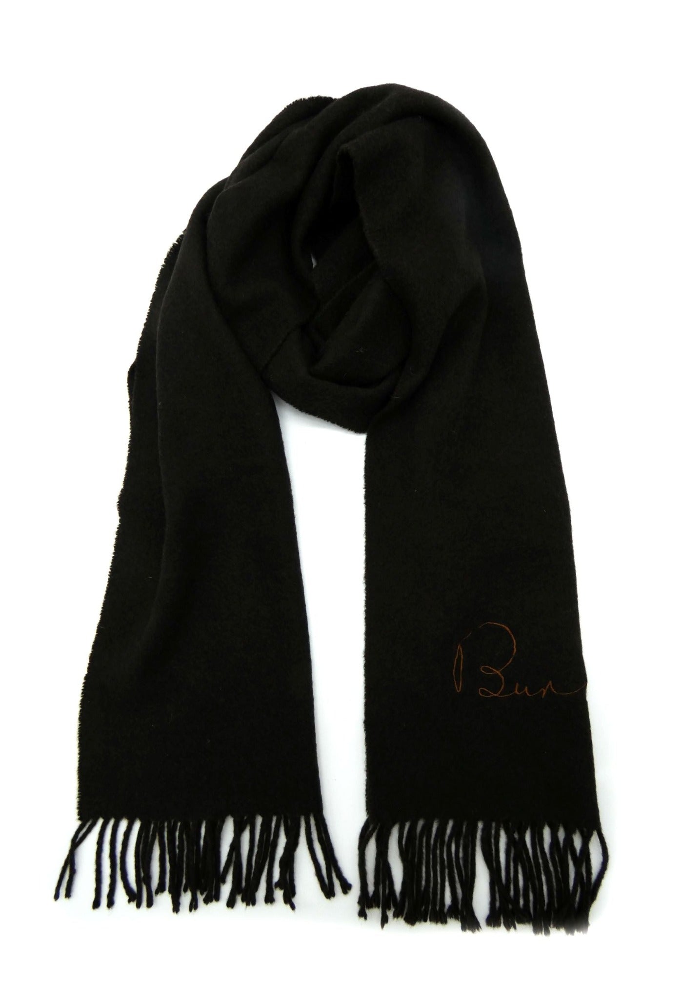 Burberry Cashmere Solid Cursive Logo Brown Scarf – Occhi Azzurri