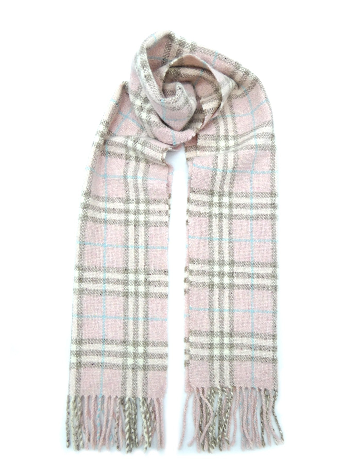 Burberry Wool Angora and Cashmere House Check Pink Scarf – Occhi