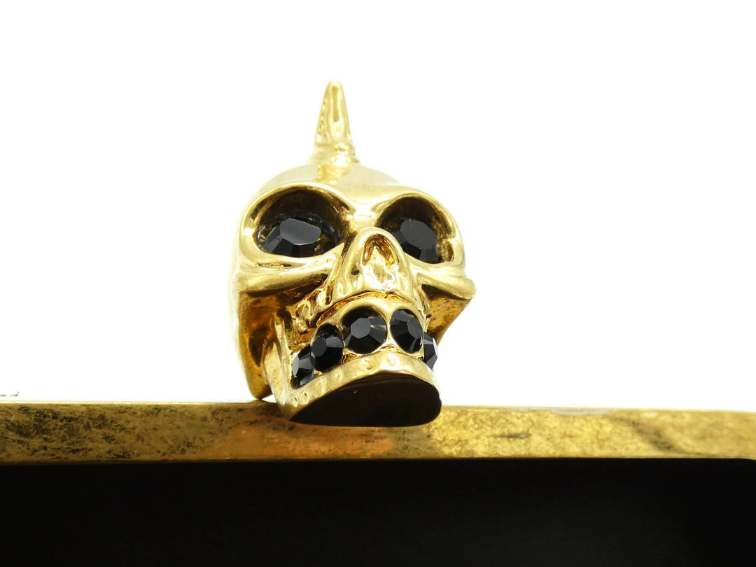Alexander McQueen Snakeskin Mohawk Skull Clutch – Occhi Azzurri