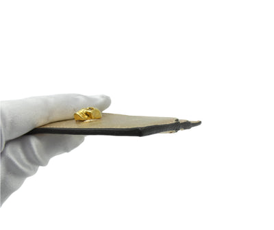 Alexander McQueen Skull Gold Leather Card Case Wallet Alexander McQueen