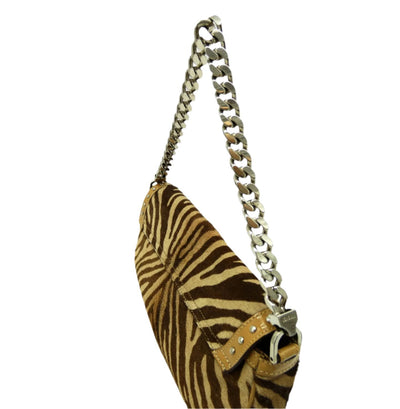 Versace Zebra Calf Studded Mini Chain Bag Bag Gianni Versace