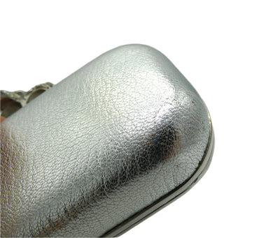 Alexander McQueen Silver Leather Skull Knuckle Clutch Bag Alexander McQueen