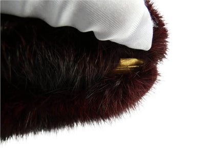 Alexander McQueen Merlot Mink Skull Clutch Bag Alexander McQueen