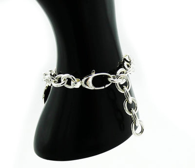 Gucci Sterling Silver Heart Charm Bracelet Necklace Gucci