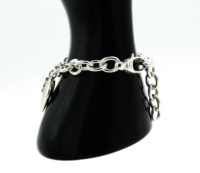 Gucci Sterling Silver Heart Charm Bracelet Necklace Gucci