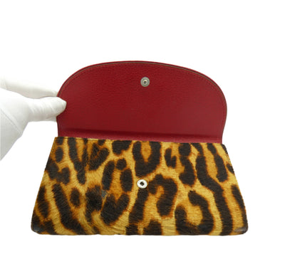 Christian Dior Vintage Ocelot Patterned Gambler Wallet animal print wallet Christian Dior
