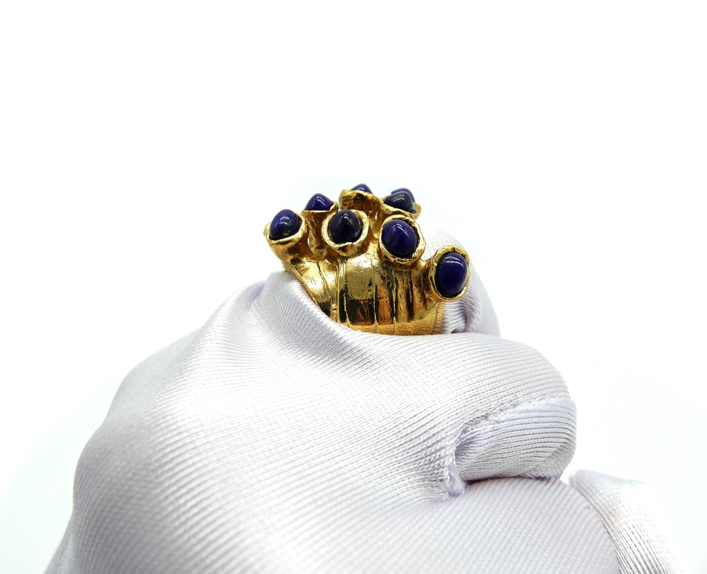 YSL Blue and Gold Arty Dots Ring Ring YSL