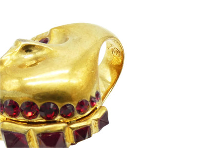 Alexander McQueen Spiked Gold with Red Crystal Mohawk Ring Ring Alexander McQueen
