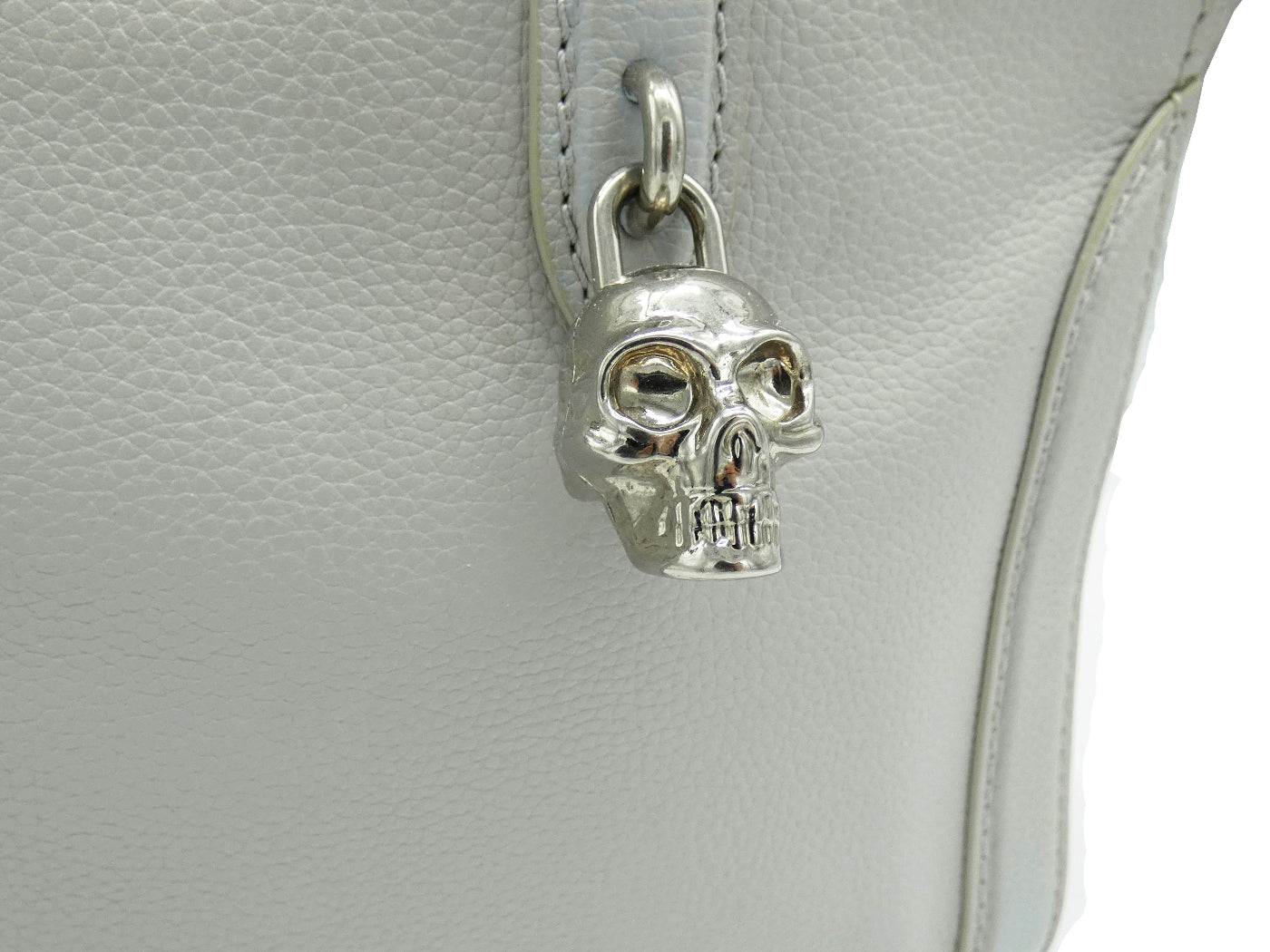 Alexander McQueen Skull Padlock Stone 2way Handbag light grey leather Bag Alexander McQueen