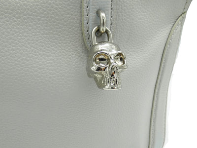 Alexander McQueen Skull Padlock Stone 2way Handbag light grey leather Bag Alexander McQueen