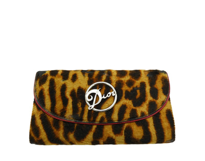 Christian Dior Vintage Ocelot Patterned Gambler Wallet animal print wallet Christian Dior
