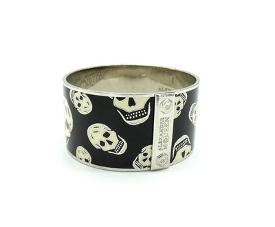 Alexander McQueen Black and White Skull Bangle Bracelet Alexander McQueen