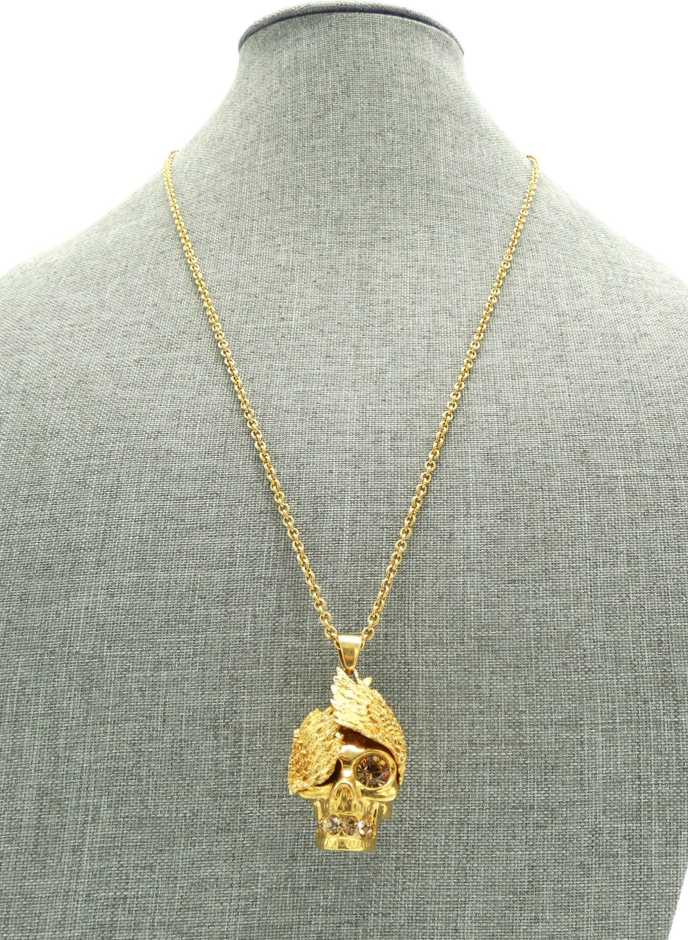 Alexander McQueen Gold Winged Skull Necklace Necklace Alexander McQueen