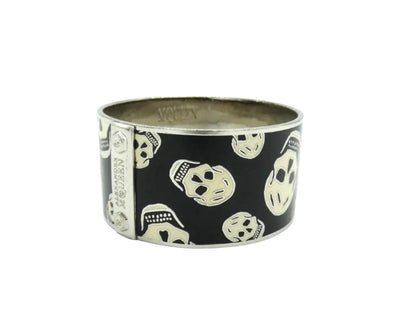 Alexander McQueen Black and White Skull Bangle Bracelet Alexander McQueen