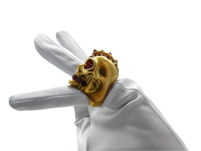 Alexander McQueen Spiked Gold with Red Crystal Mohawk Ring Ring Alexander McQueen