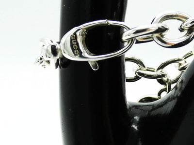 Gucci Sterling Silver Heart Charm Bracelet Necklace Gucci