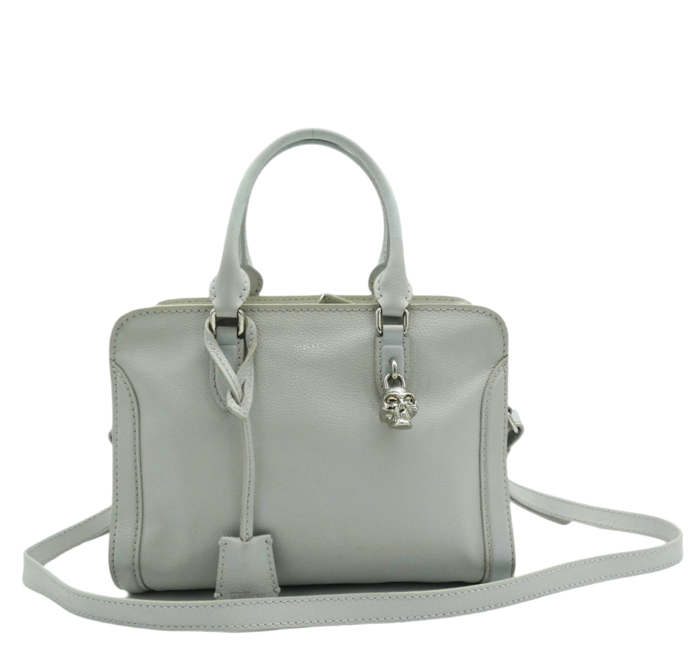 Alexander McQueen Skull Padlock Stone 2way Handbag light grey leather Bag Alexander McQueen