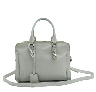Alexander McQueen Skull Padlock Stone 2way Handbag light grey leather Bag Alexander McQueen