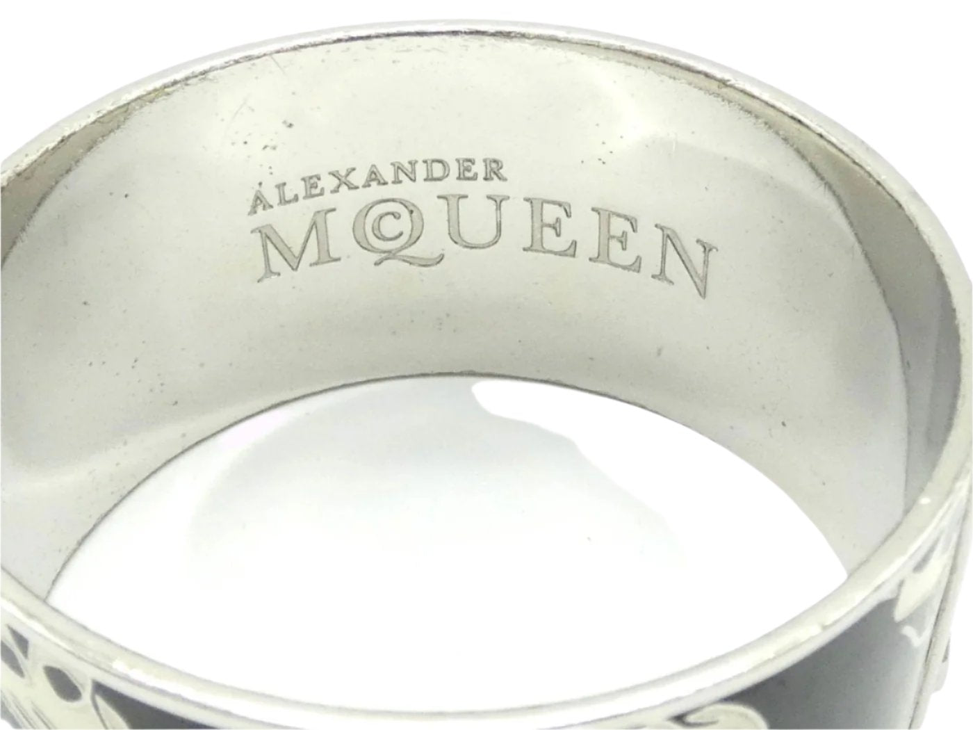 Alexander McQueen Black and White Skull Bangle Bracelet Alexander McQueen