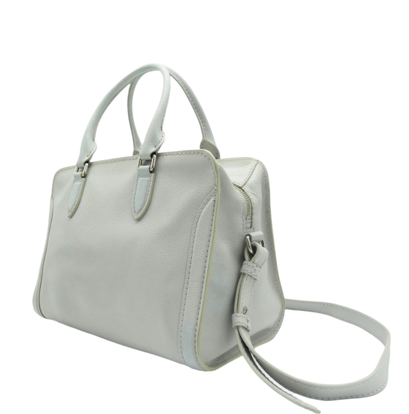 Alexander McQueen Skull Padlock Stone 2way Handbag light grey leather Bag Alexander McQueen
