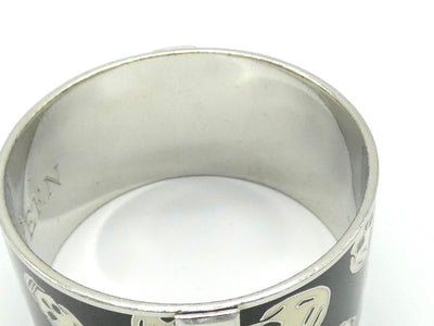 Alexander McQueen Black and White Skull Bangle Bracelet Alexander McQueen