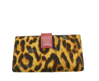 Christian Dior Vintage Ocelot Patterned Gambler Wallet animal print wallet Christian Dior