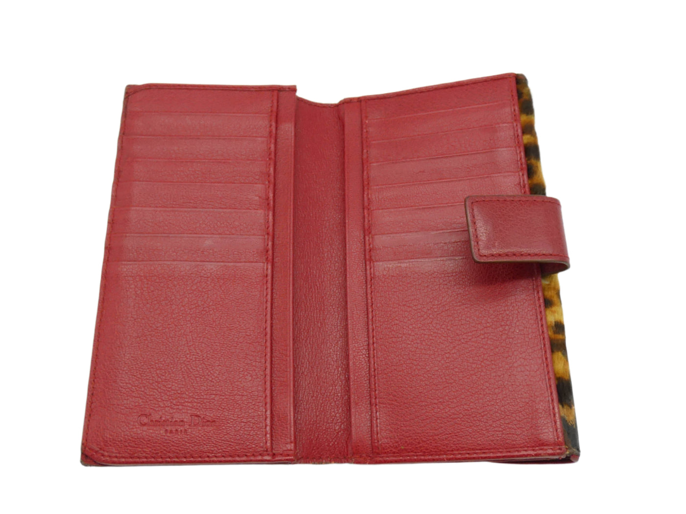 Christian Dior Vintage Ocelot Patterned Gambler Wallet animal print wallet Christian Dior