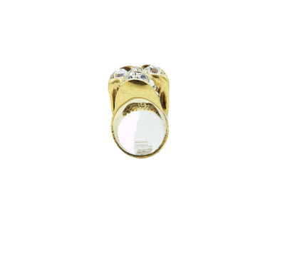 Alexander McQueen Gold Skull Ring with Crystal Heart Ring Alexander McQueen