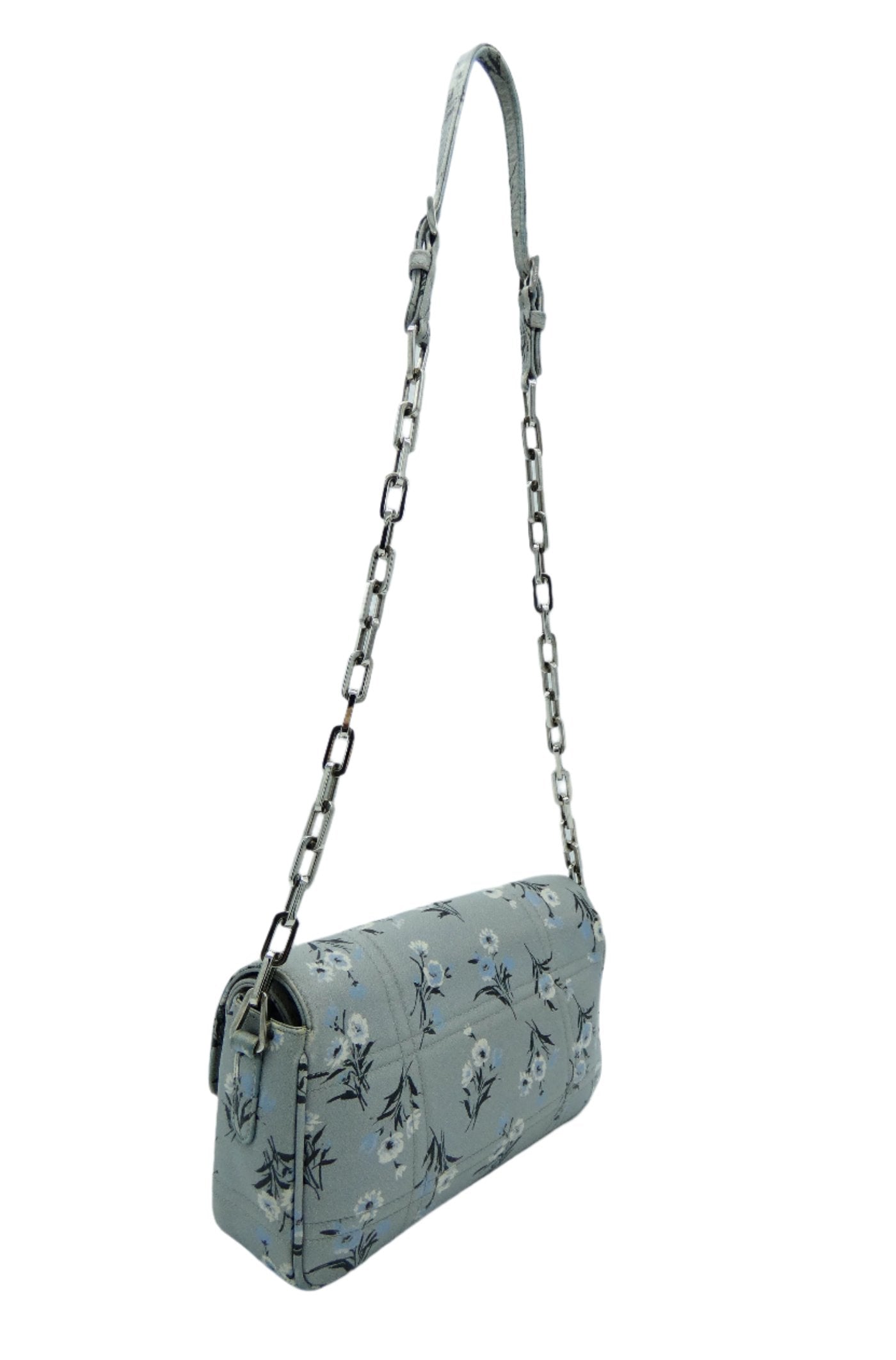 Prada Floral Print Saffiano Double Flap Bag Bag Prada