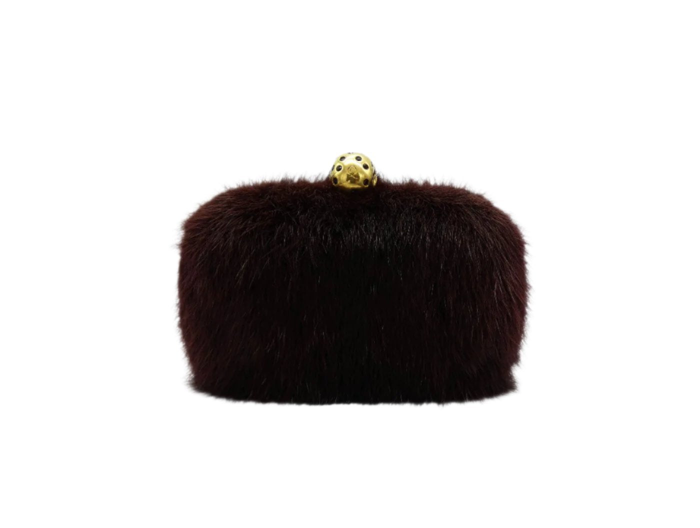 Alexander McQueen Merlot Mink Skull Clutch Bag Alexander McQueen