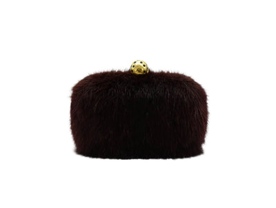 Alexander McQueen Merlot Mink Skull Clutch Bag Alexander McQueen