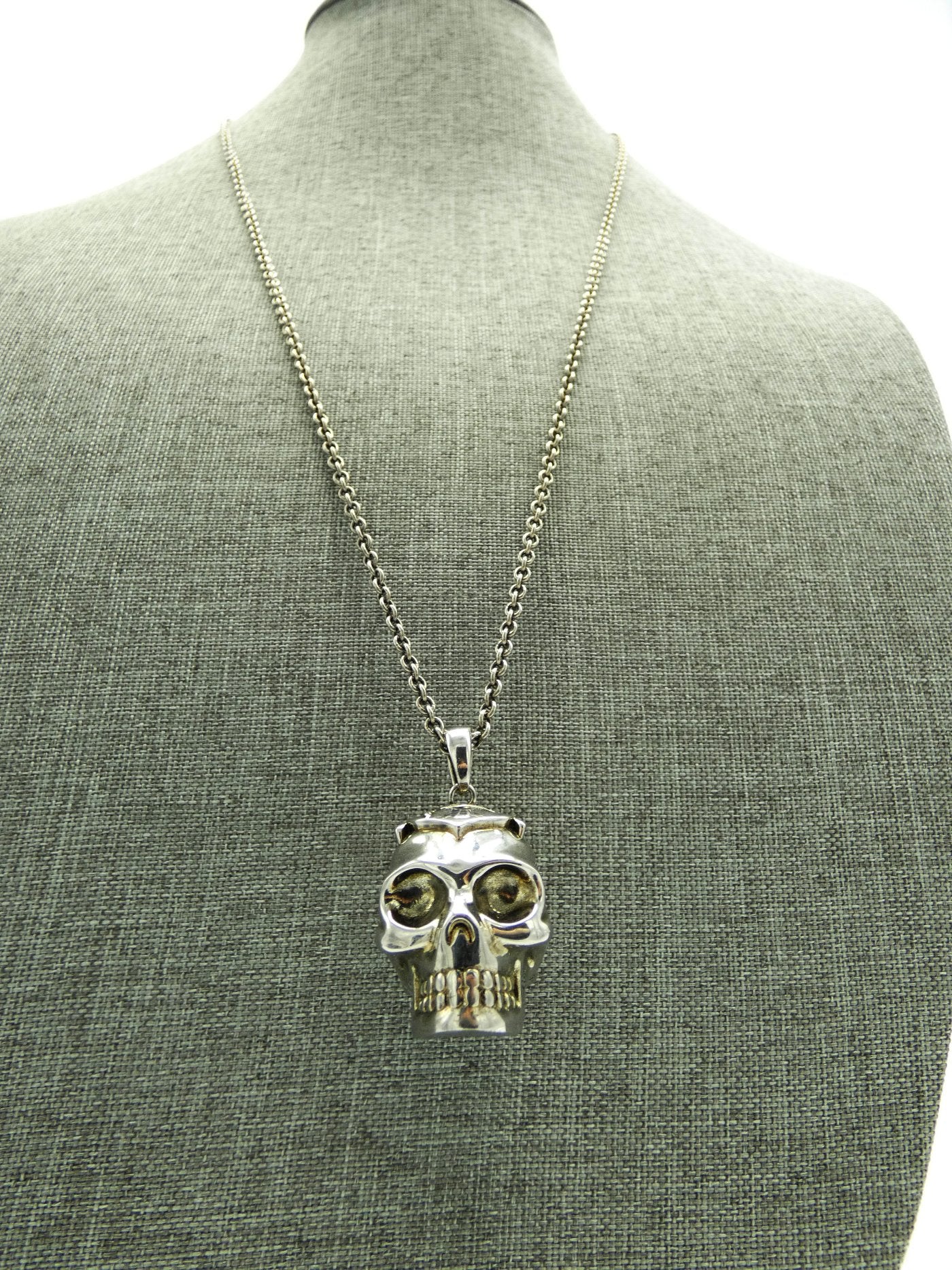 Alexander McQueen Silver Lost at Sea Skull Necklace and Ring Necklace Alexander McQueen
