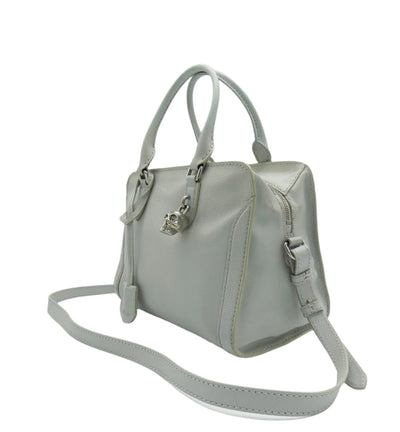 Alexander McQueen Skull Padlock Stone 2way Handbag light grey leather Bag Alexander McQueen