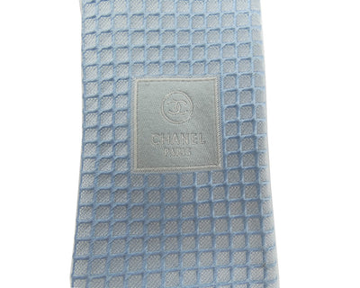 Chanel Light Blue Graphic Silk Tie Ties Chanel