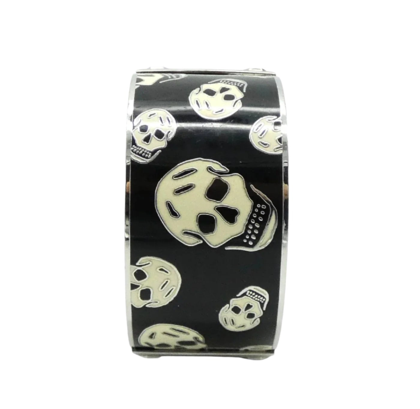 Alexander McQueen Black and White Skull Bangle Bracelet Alexander McQueen