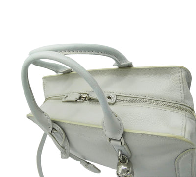 Alexander McQueen Skull Padlock Stone 2way Handbag light grey leather Bag Alexander McQueen