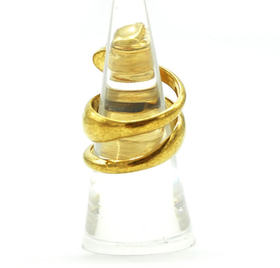 Alexander McQueen Twin Skull Antique Gold Wrap Ring Ring Alexander McQueen