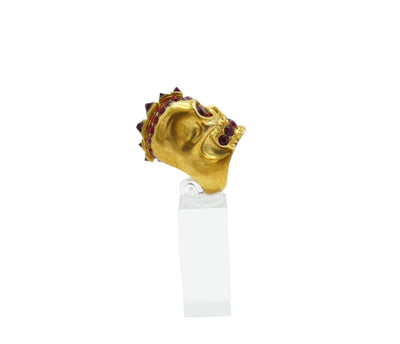 Alexander McQueen Spiked Gold with Red Crystal Mohawk Ring Ring Alexander McQueen