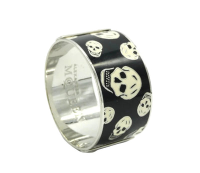 Alexander McQueen Black and White Skull Bangle Bracelet Alexander McQueen