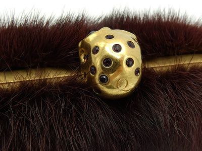 Alexander McQueen Merlot Mink Skull Clutch Bag Alexander McQueen