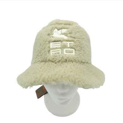 Etro Beige Lambswool Logo Bucket Hat Hats Etro