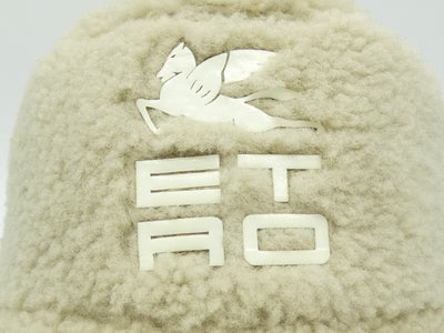 Etro Beige Lambswool Logo Bucket Hat Hats Etro