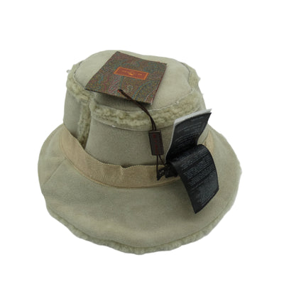 Etro Beige Lambswool Logo Bucket Hat Hats Etro
