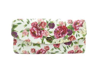 Dolce & Gabbana Dauphine Rose Print Leather Crossbody Clutch Bag Dolce & Gabbana