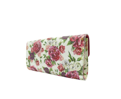 Dolce & Gabbana Dauphine Rose Print Leather Crossbody Clutch Bag Dolce & Gabbana