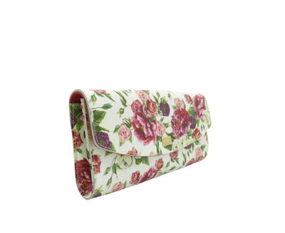 Dolce & Gabbana Dauphine Rose Print Leather Crossbody Clutch Bag Dolce & Gabbana